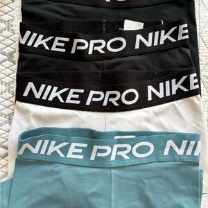 Nike Pro Shorts Set - Black, White, Teal